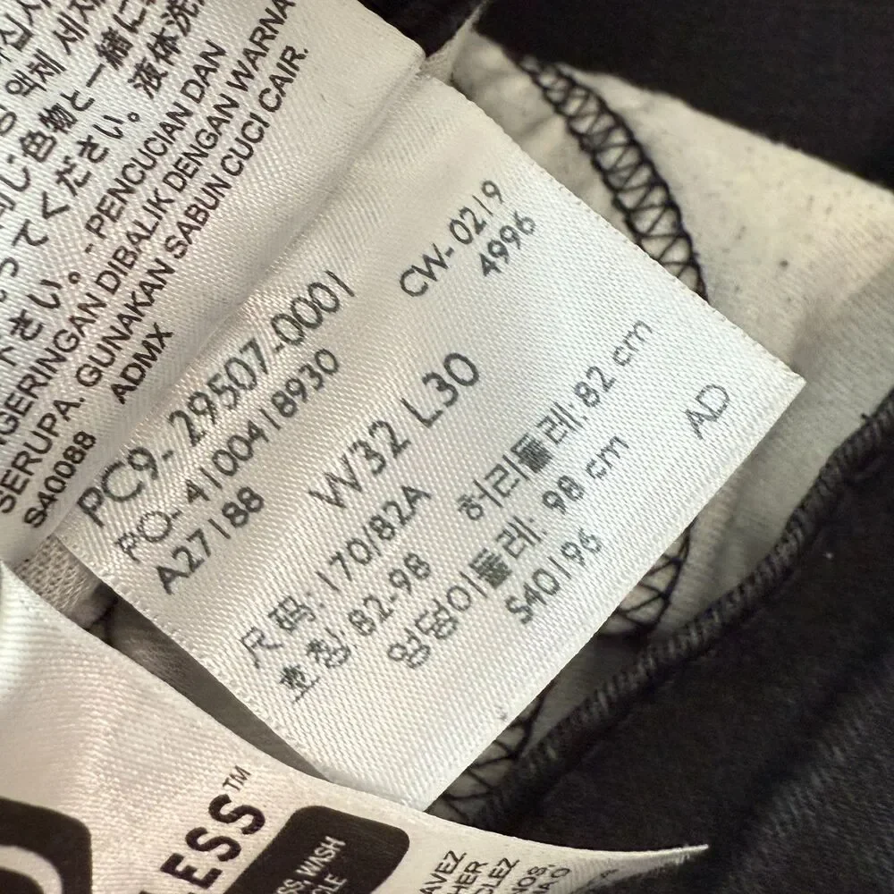 Men Levi’s 502 Regular Taper Fit Jeans Black Stretch Denim W32 L30 Denim Casual